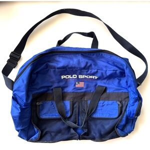 Ralph Lauren Polo Sport Blue Travel Duffel Bag USA Track Field Sponser READ